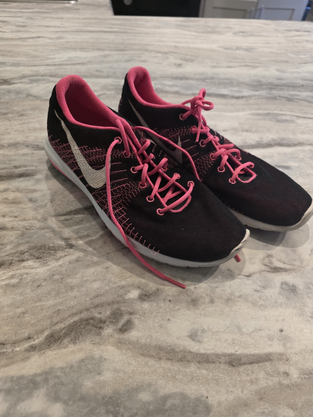 Nike Flex Fury GS Running Training Shoes Sneakers Women 7 Black Pink 705460 001